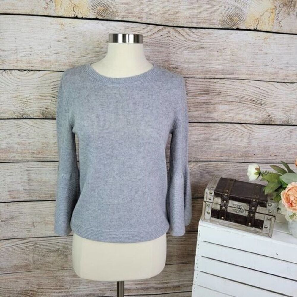 Banana Republic Italian Yarn Bell Sleeve Sweater Gray XS